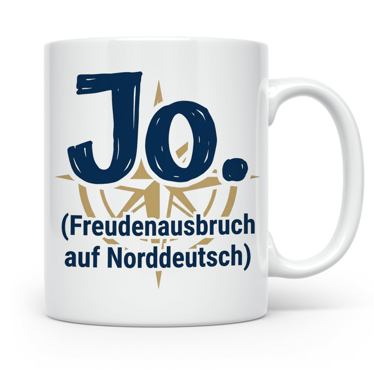 Norddeutschland Tasse Jo Freudenausbruch auf Norddeutsch | L – Weiß [farbe:weiß]