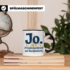 Norddeutschland Tasse Jo Freudenausbruch auf Norddeutsch | L – Schwarz [farbe:schwarz]