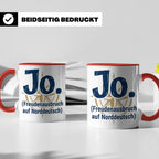 Norddeutschland Tasse Jo Freudenausbruch auf Norddeutsch | L – Rot [farbe:rot]