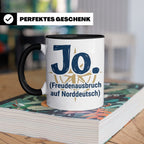 Norddeutschland Tasse Jo Freudenausbruch auf Norddeutsch | L – Schwarz [farbe:schwarz]