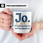 Norddeutschland Tasse Jo Freudenausbruch auf Norddeutsch | L – Blau [farbe:blau]