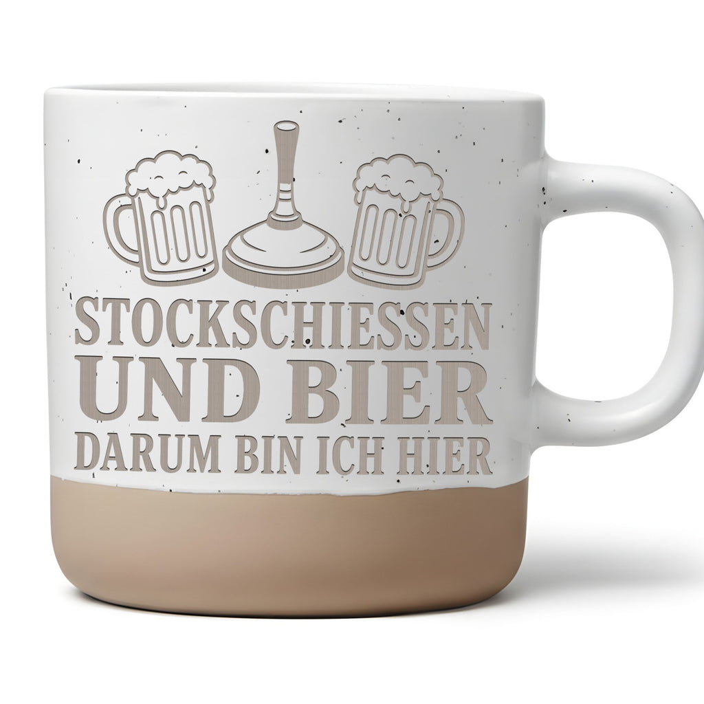 Stockschießen und Bier darum bin ich hier Tasse - Geschenk für Stocksc – Bild 1