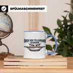 Über den Tellerrand schauen Tasse | Spruch Becher Büro Motiv – Blau [farbe:blau]