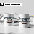 Über den Tellerrand schauen Tasse | Spruch Becher Büro Motiv – Weiß [farbe:weiß]