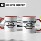 Über den Tellerrand schauen Tasse | Spruch Becher Büro Motiv – Rot [farbe:rot]