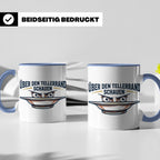 Über den Tellerrand schauen Tasse | Spruch Becher Büro Motiv – Blau [farbe:blau]