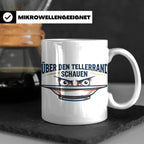 Über den Tellerrand schauen Tasse | Spruch Becher Büro Motiv – Weiß [farbe:weiß]