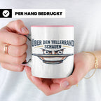 Über den Tellerrand schauen Tasse | Spruch Becher Büro Motiv – Rosa [farbe:rosa]