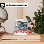 Eat Italian Drive German Marry Swedish Tasse, lustiger Spruc – Rot [farbe:rot]