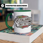 Italiener Tasse Italians Do It Better, lustiger Spruch, Ital – Grün [farbe:grün]