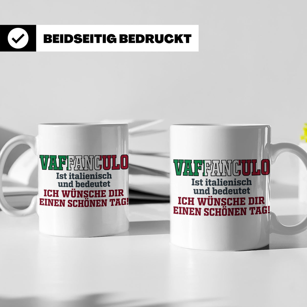 Vaffanculo Tasse Italienischer Spruch, Lustiges Büro Geschen – Weiß [farbe:weiß]