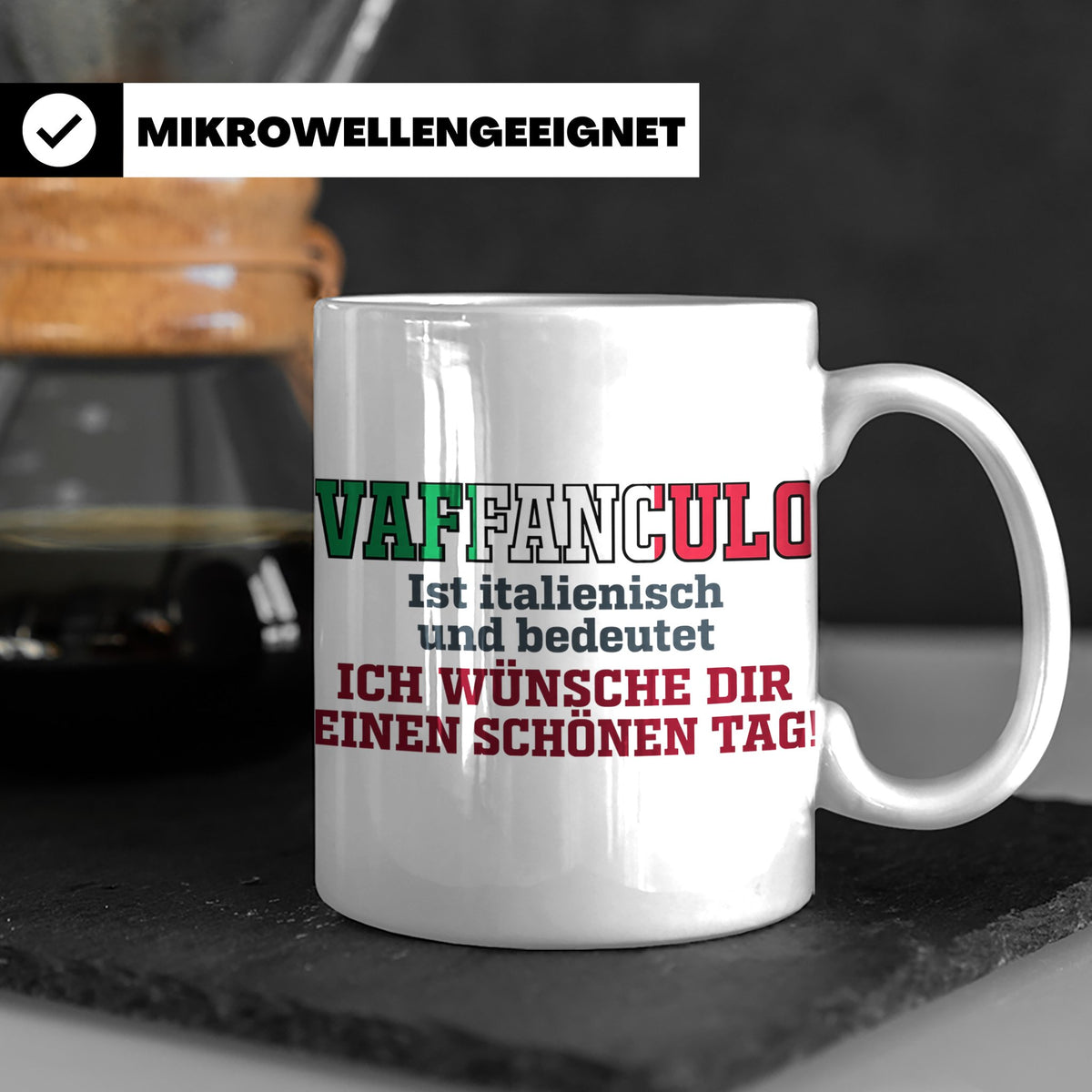 Vaffanculo Tasse Italienischer Spruch, Lustiges Büro Geschen – Weiß [farbe:weiß]