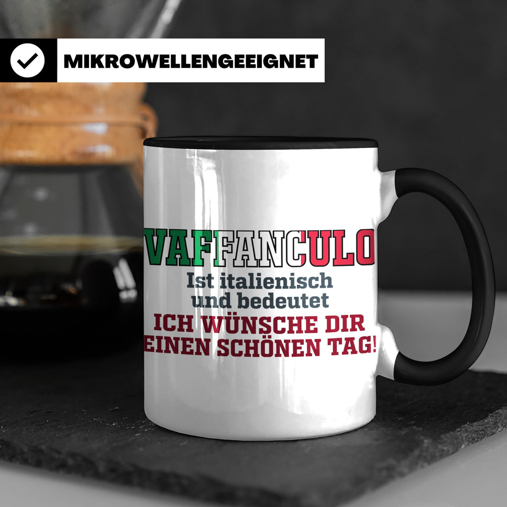 Vaffanculo Tasse Italienischer Spruch, Lustiges Büro Geschen – Schwarz [farbe:schwarz]