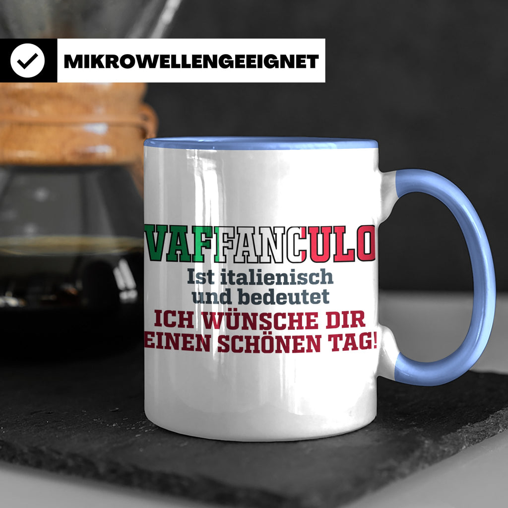 Vaffanculo Tasse Italienischer Spruch, Lustiges Büro Geschen – Blau [farbe:blau]