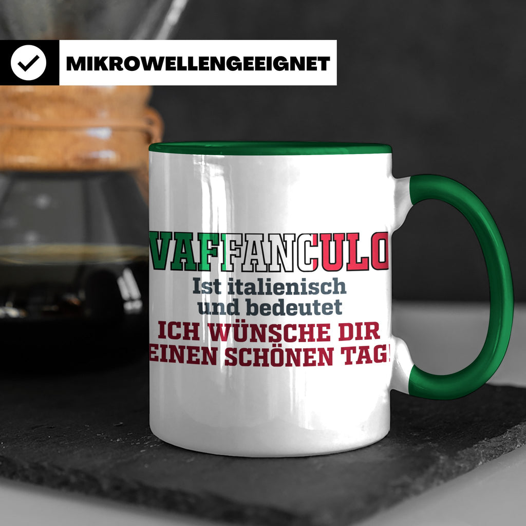 Vaffanculo Tasse Italienischer Spruch, Lustiges Büro Geschen – Grün [farbe:grün]