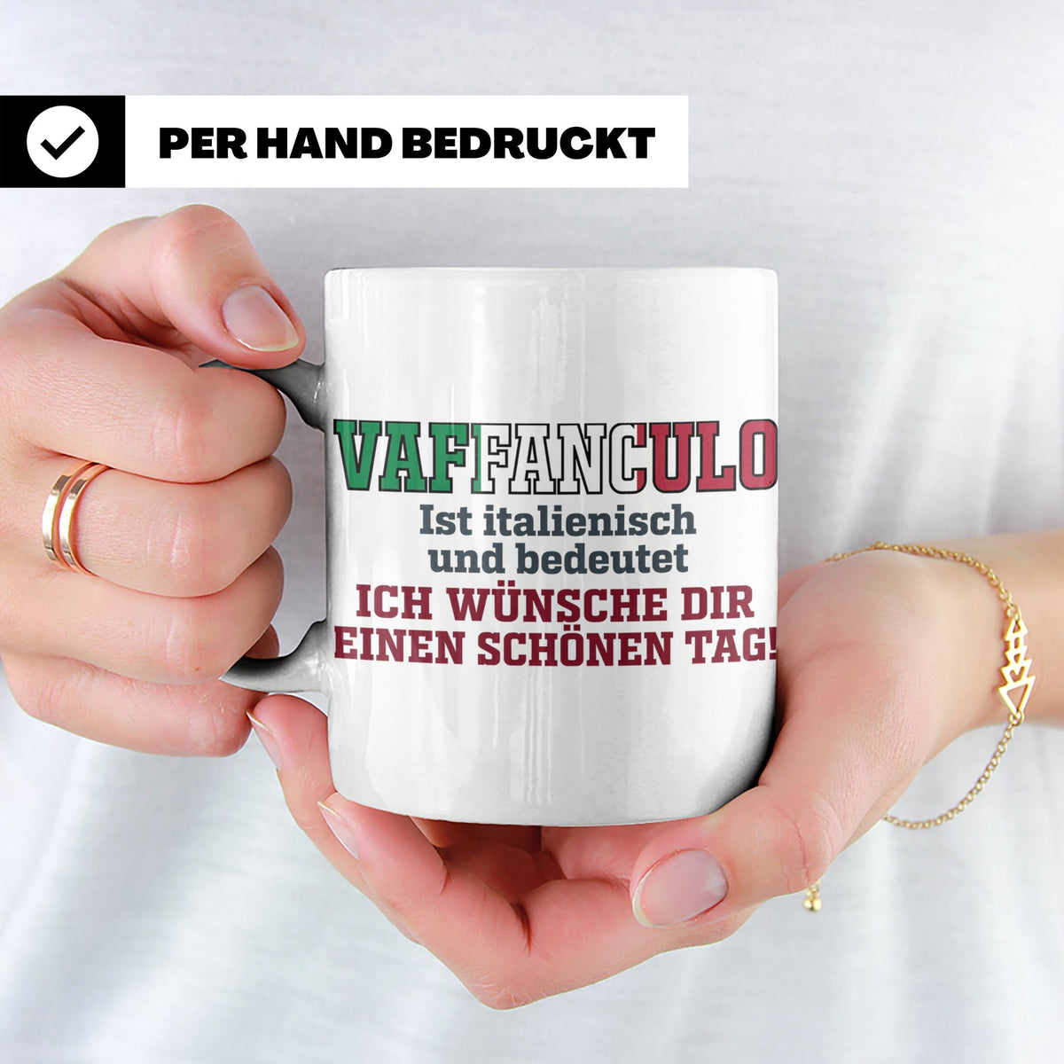 Vaffanculo Tasse Italienischer Spruch, Lustiges Büro Geschen – Weiß [farbe:weiß]
