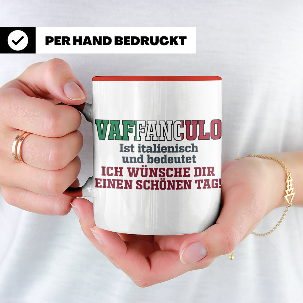 Vaffanculo Tasse Italienischer Spruch, Lustiges Büro Geschen – Rot [farbe:rot]