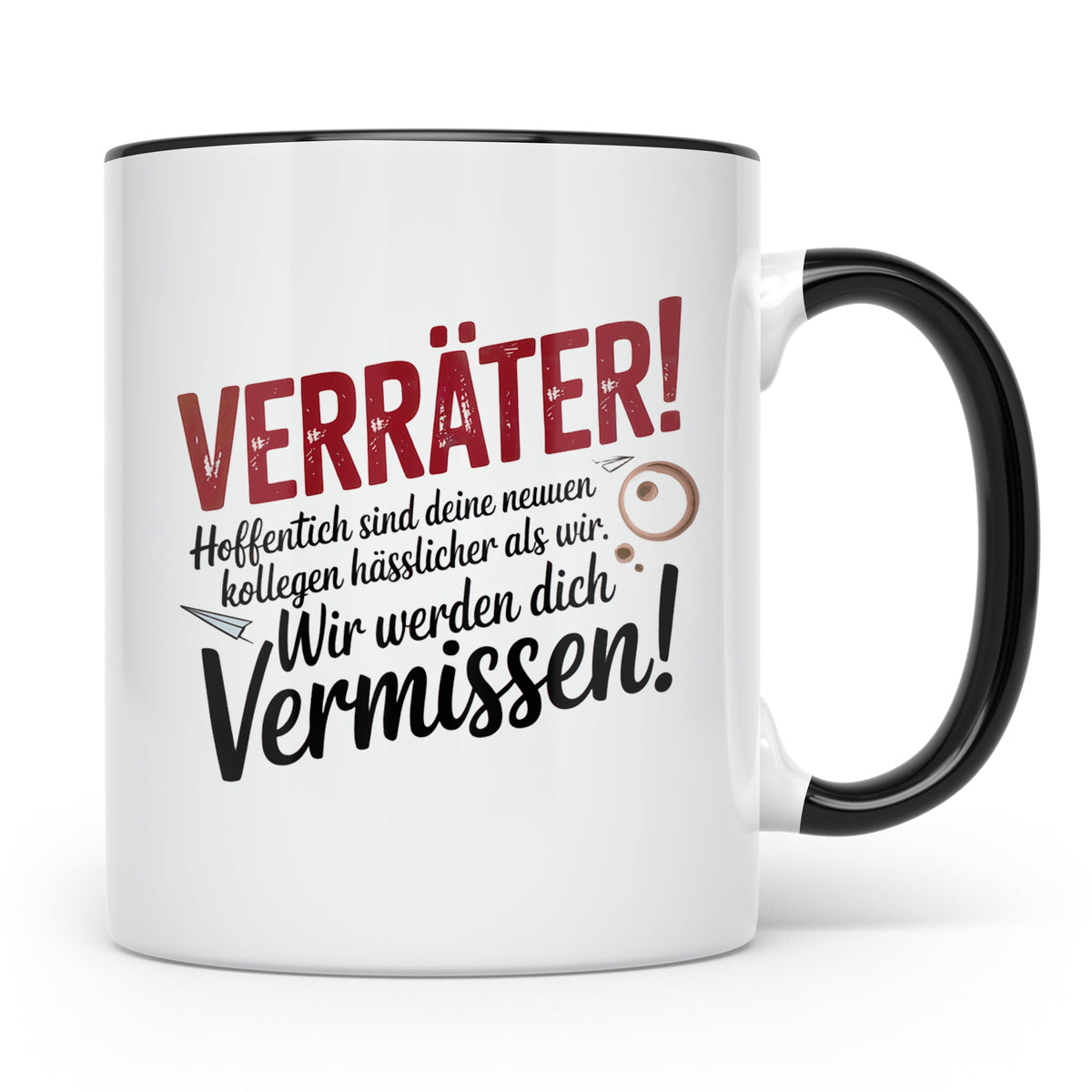 Jobwechsel Tasse Verräter Büroabschied Kollegenabschied Gesc – Schwarz [farbe:schwarz]