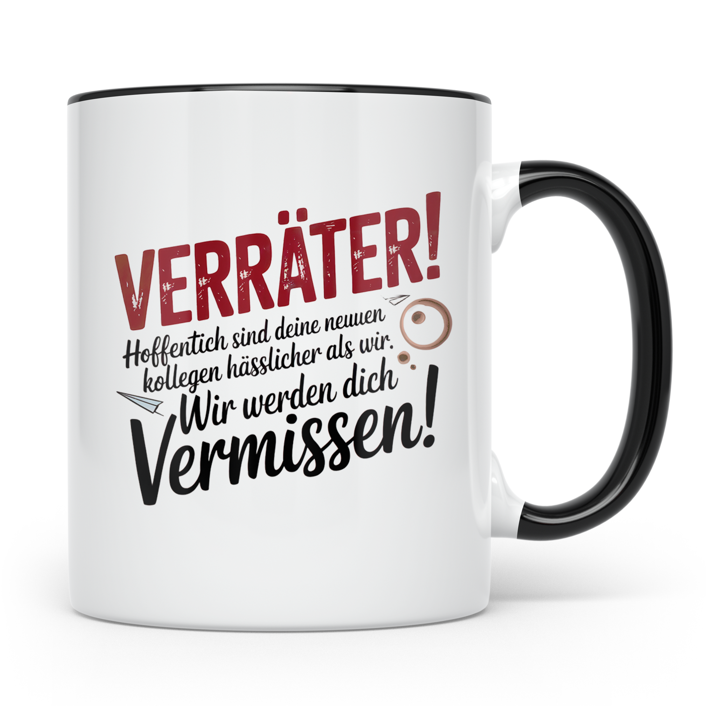 Jobwechsel Tasse Verräter Büroabschied Kollegenabschied Gesc – Schwarz [farbe:schwarz]