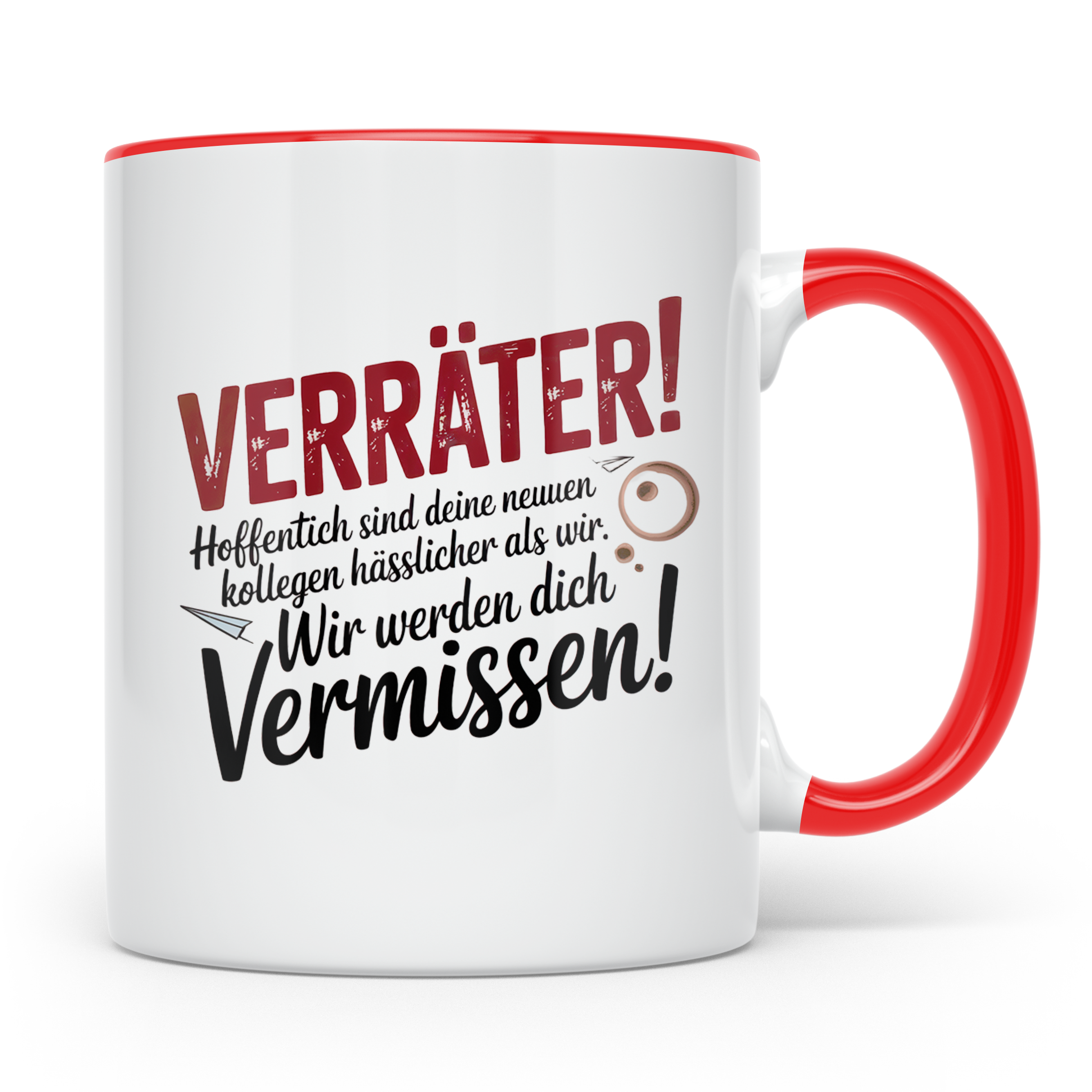 Jobwechsel Tasse Verräter Büroabschied Kollegenabschied Gesc – Rot [farbe:rot]