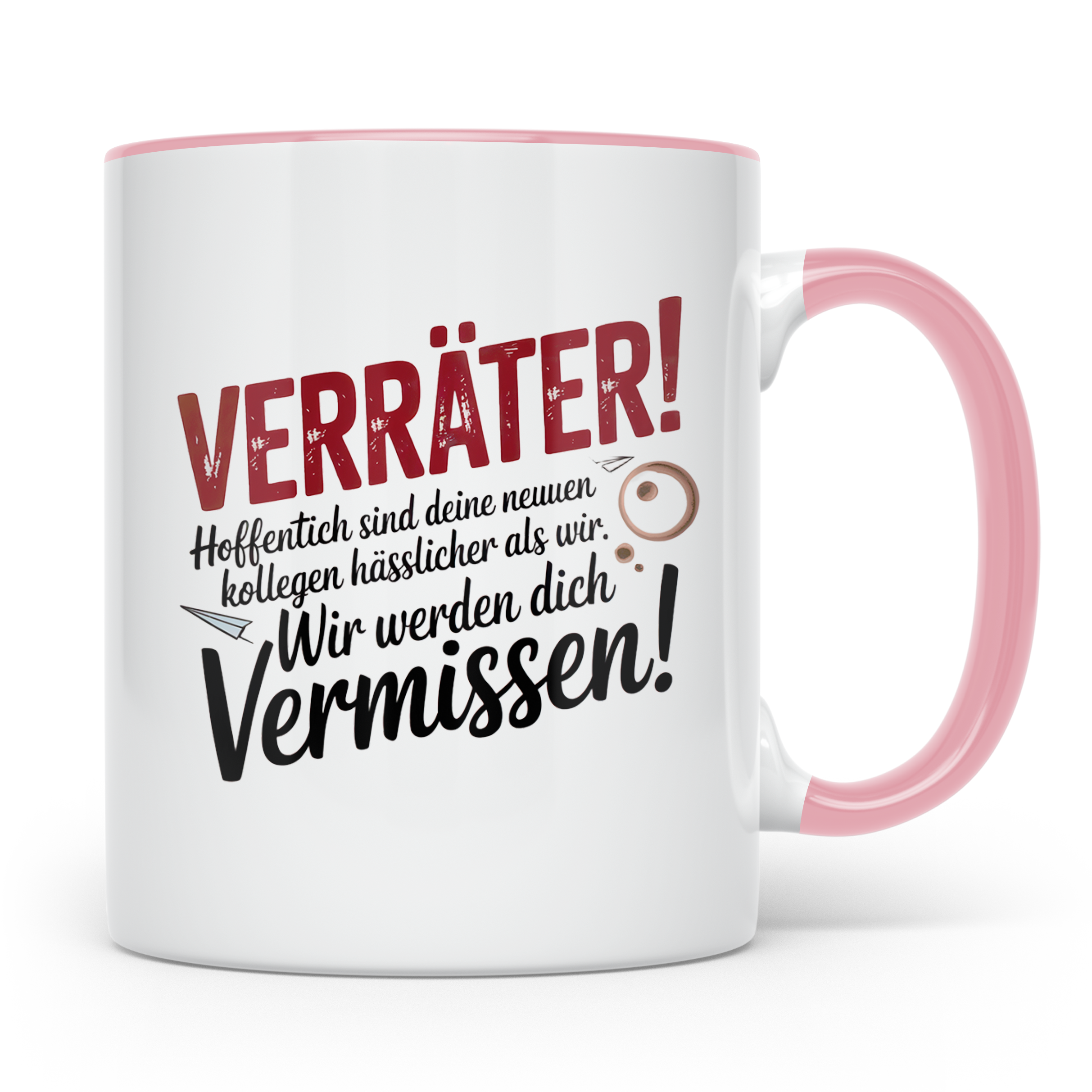 Jobwechsel Tasse Verräter Büroabschied Kollegenabschied Gesc – Rosa [farbe:rosa]