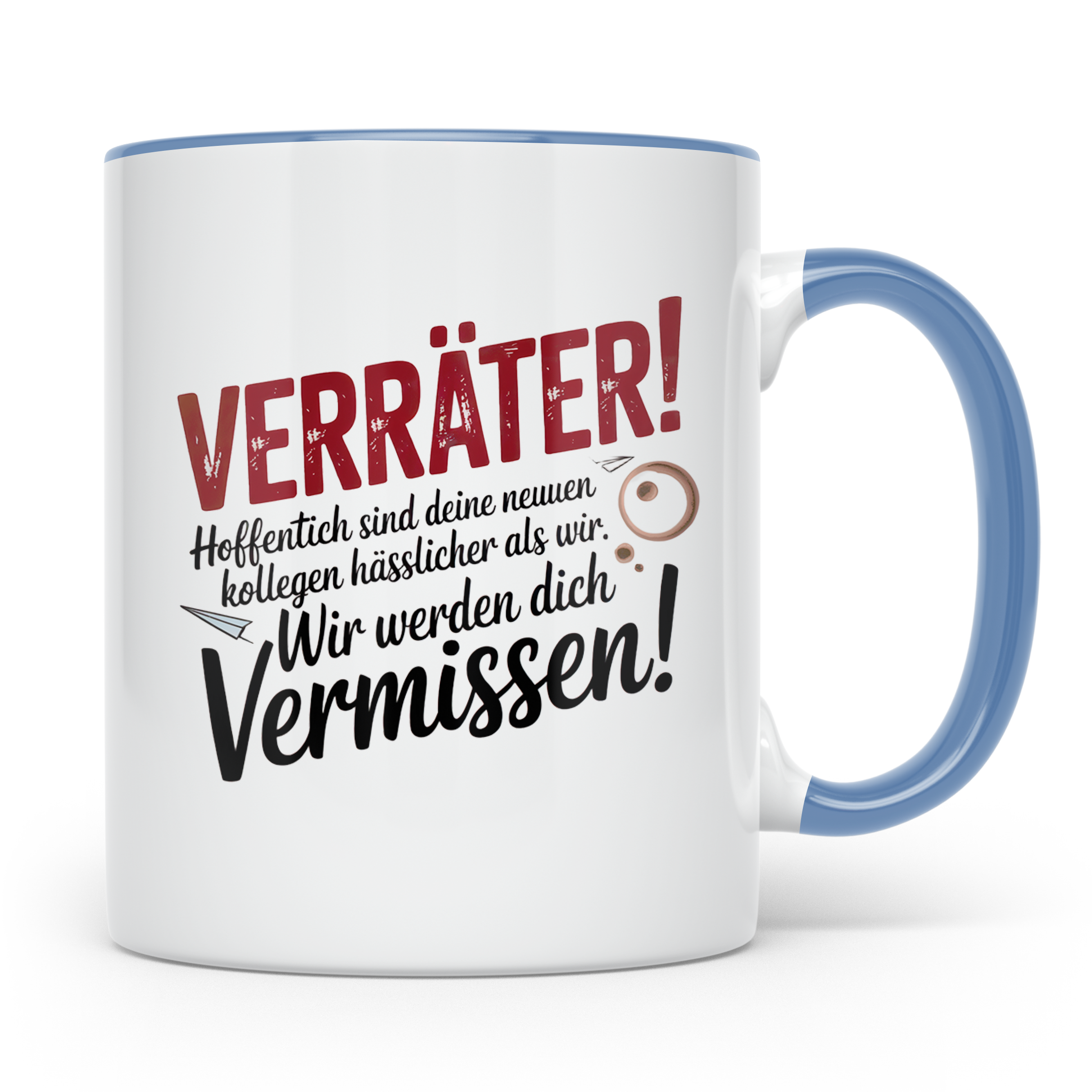 Jobwechsel Tasse Verräter Büroabschied Kollegenabschied Gesc – Blau [farbe:blau]