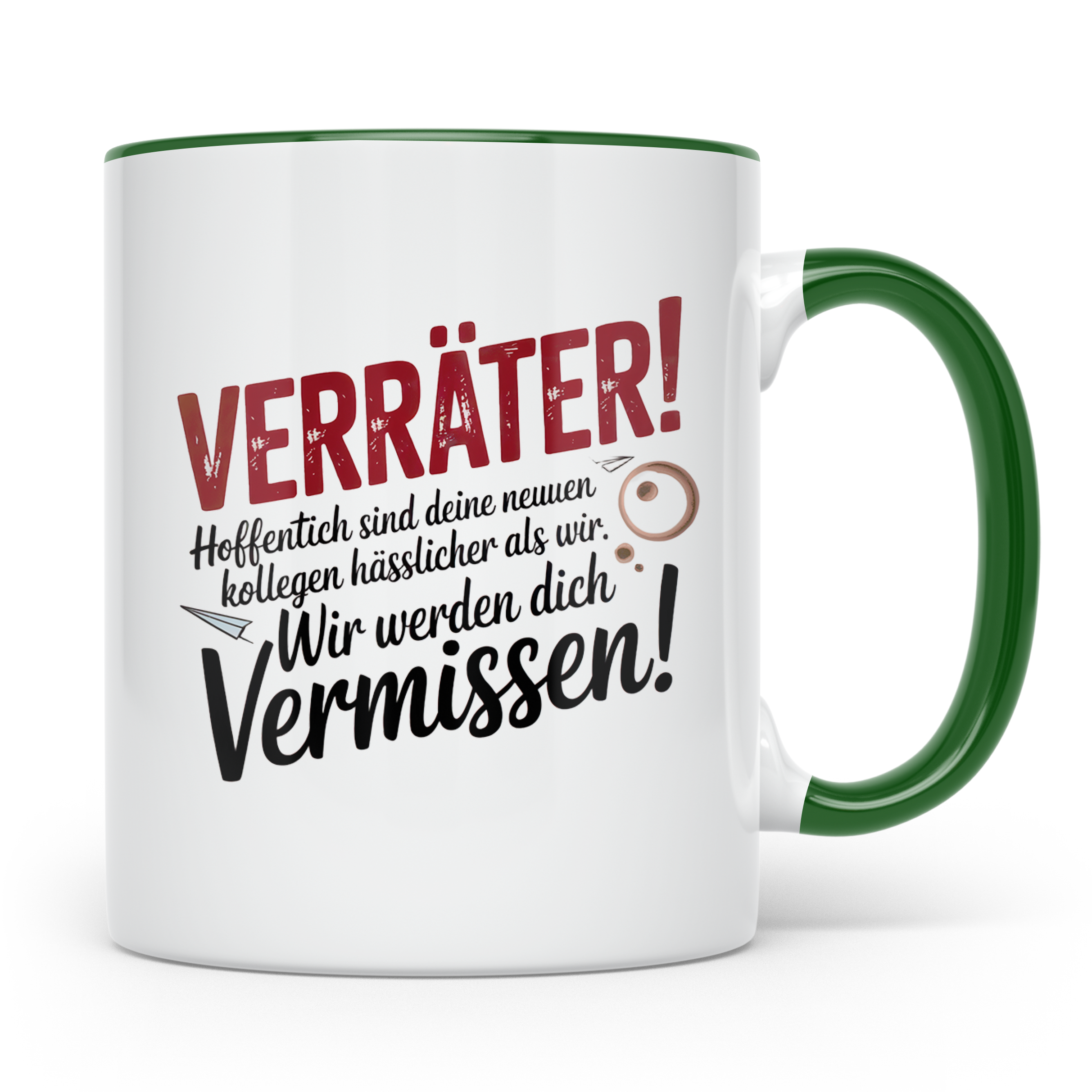 Jobwechsel Tasse Verräter Büroabschied Kollegenabschied Gesc – Grün [farbe:grün]