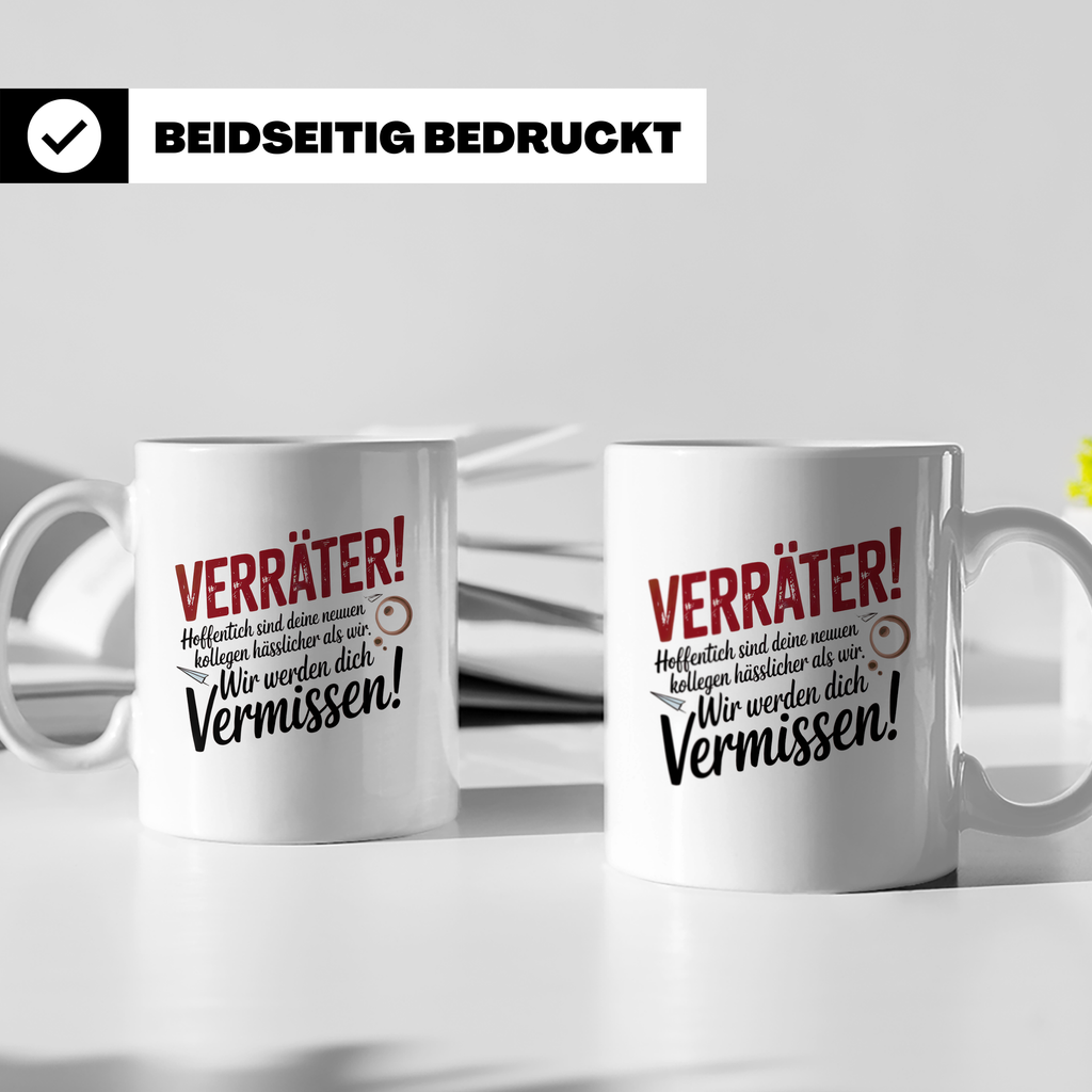 Jobwechsel Tasse Verräter Büroabschied Kollegenabschied Gesc – Weiß [farbe:weiß]