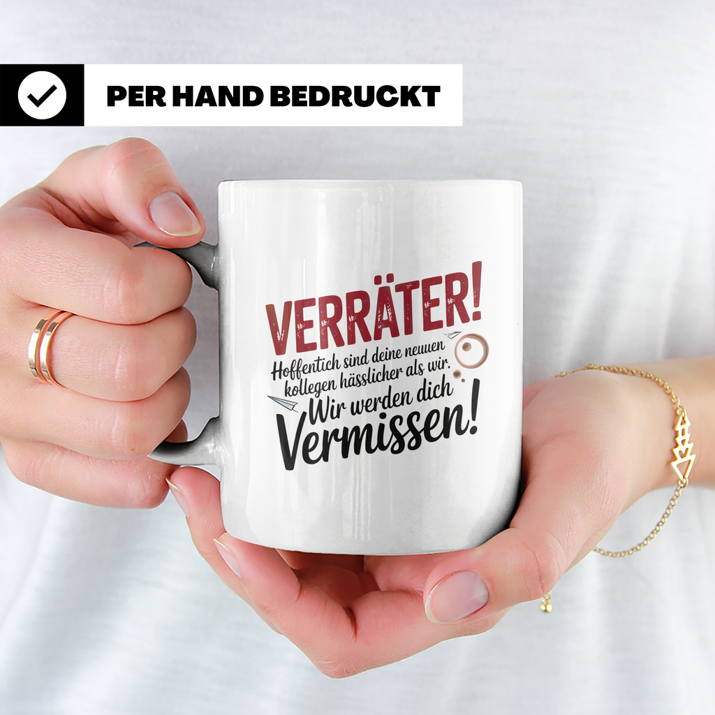 Jobwechsel Tasse Verräter Büroabschied Kollegenabschied Gesc – Weiß [farbe:weiß]