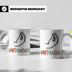 Vaffanculo Tasse mit italienischer Handgeste, lustiger Spruc – Weiß [farbe:weiß]
