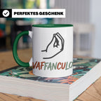 Vaffanculo Tasse mit italienischer Handgeste, lustiger Spruc – Grün [farbe:grün]