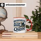 Alter Mann mit Queue Tasse für Billardspieler, lustiger Spru – Rot [farbe:rot]