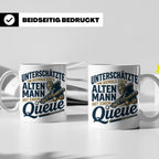 Alter Mann mit Queue Tasse für Billardspieler, lustiger Spru – Weiß [farbe:weiß]