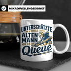 Alter Mann mit Queue Tasse für Billardspieler, lustiger Spru – Weiß [farbe:weiß]