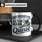 Alter Mann mit Queue Tasse für Billardspieler, lustiger Spru – Schwarz [farbe:schwarz]