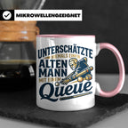 Alter Mann mit Queue Tasse für Billardspieler, lustiger Spru – Rosa [farbe:rosa]