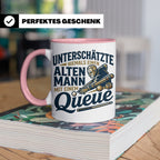 Alter Mann mit Queue Tasse für Billardspieler, lustiger Spru – Rosa [farbe:rosa]
