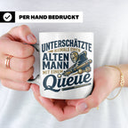 Alter Mann mit Queue Tasse für Billardspieler, lustiger Spru – Weiß [farbe:weiß]
