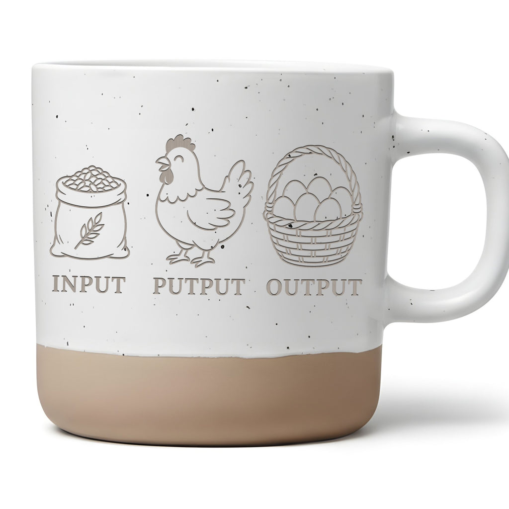 Hühner Tasse Input Putput Output - Lustiges Geschenk für Hühnerhalter, – Bild 1