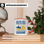 Ukraine Tasse mit Spruch Ich bat Gott | Geschenk für Ukraine – Rot [farbe:rot]