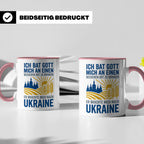 Ukraine Tasse mit Spruch Ich bat Gott | Geschenk für Ukraine – Rosa [farbe:rosa]