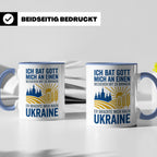 Ukraine Tasse mit Spruch Ich bat Gott | Geschenk für Ukraine – Blau [farbe:blau]