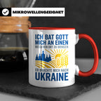 Ukraine Tasse mit Spruch Ich bat Gott | Geschenk für Ukraine – Rot [farbe:rot]
