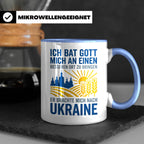 Ukraine Tasse mit Spruch Ich bat Gott | Geschenk für Ukraine – Blau [farbe:blau]