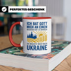 Ukraine Tasse mit Spruch Ich bat Gott | Geschenk für Ukraine – Rot [farbe:rot]