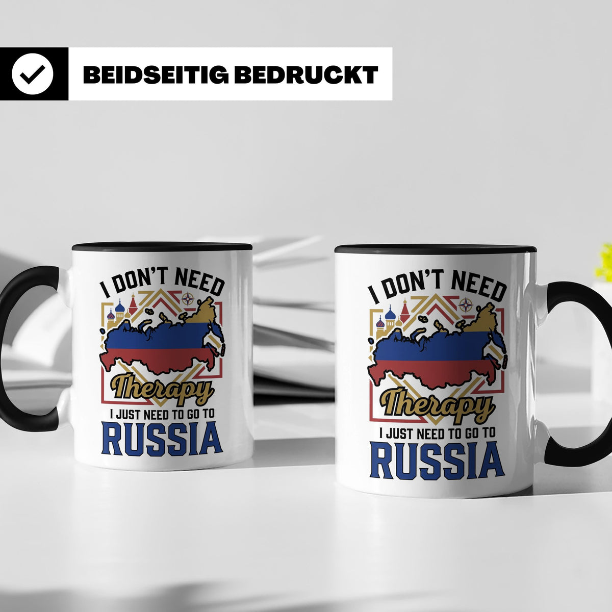 Russland Tasse I Just Need To Go To Russia Kaffeetasse Lusti – Schwarz [farbe:schwarz]