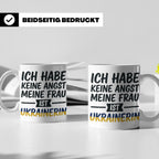 Ukrainerin Frau Tasse mit Spruch Keine Angst. Lustiges Gesch – Weiß [farbe:weiß]