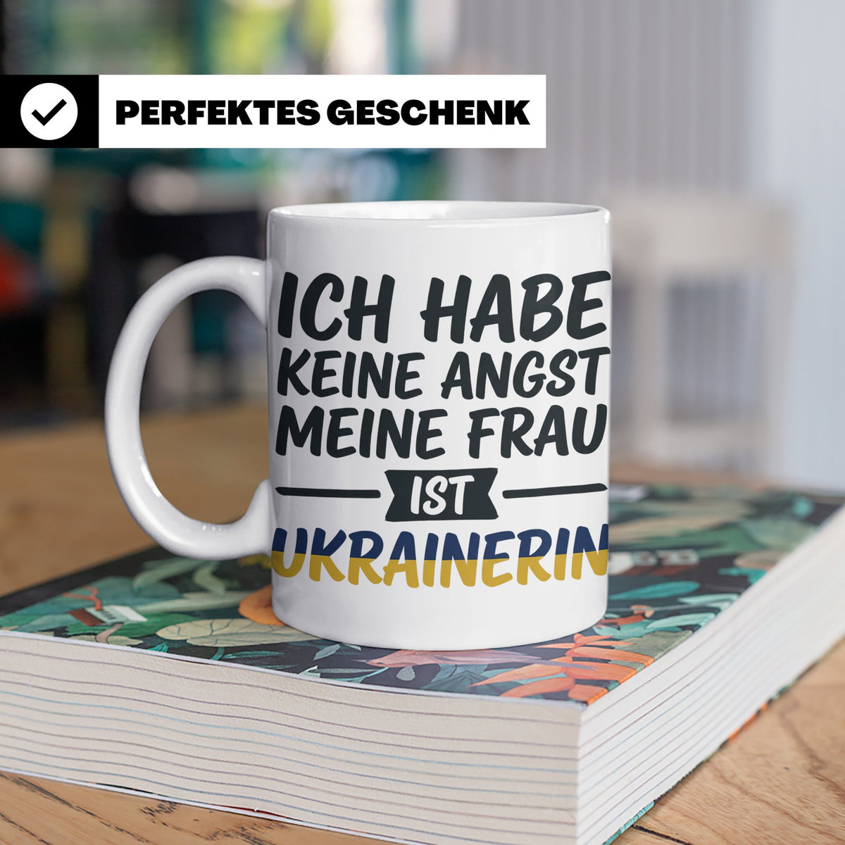 Ukrainerin Frau Tasse mit Spruch Keine Angst. Lustiges Gesch – Weiß [farbe:weiß]