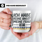 Ukrainerin Frau Tasse mit Spruch Keine Angst. Lustiges Gesch – Weiß [farbe:weiß]