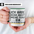 Ukrainerin Frau Tasse mit Spruch Keine Angst. Lustiges Gesch – Grün [farbe:grün]